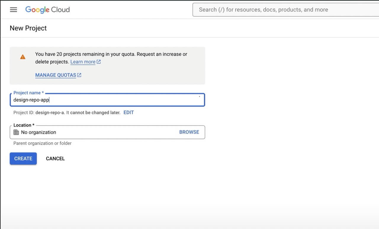 Oauth create project 2