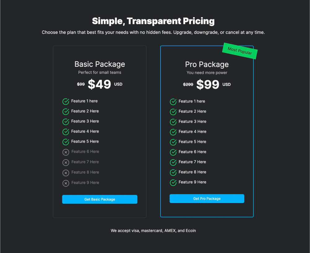 Pricing Section 1